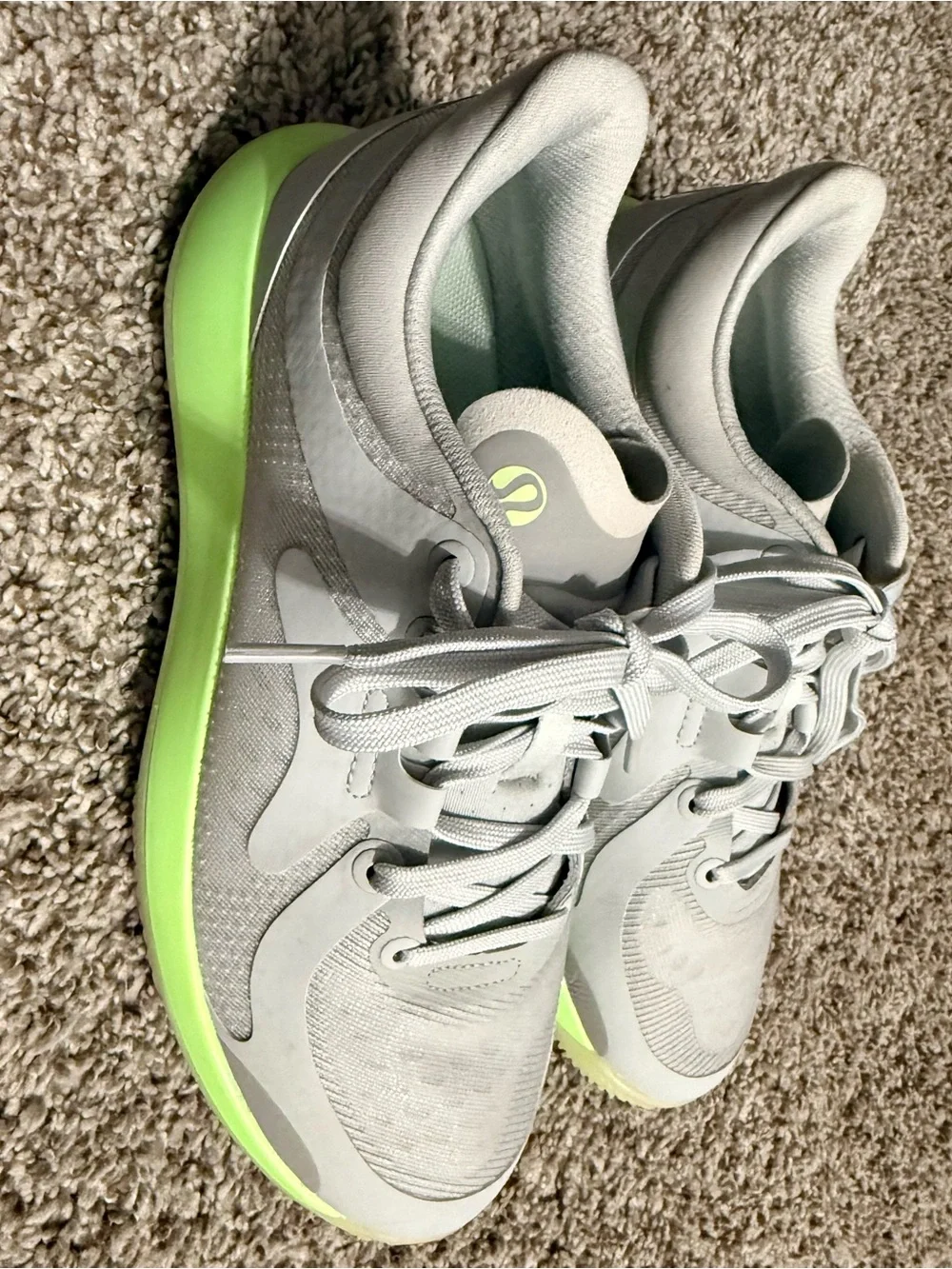 lululemon athletica Light Gray & Neon Green Women's Running Sneakers